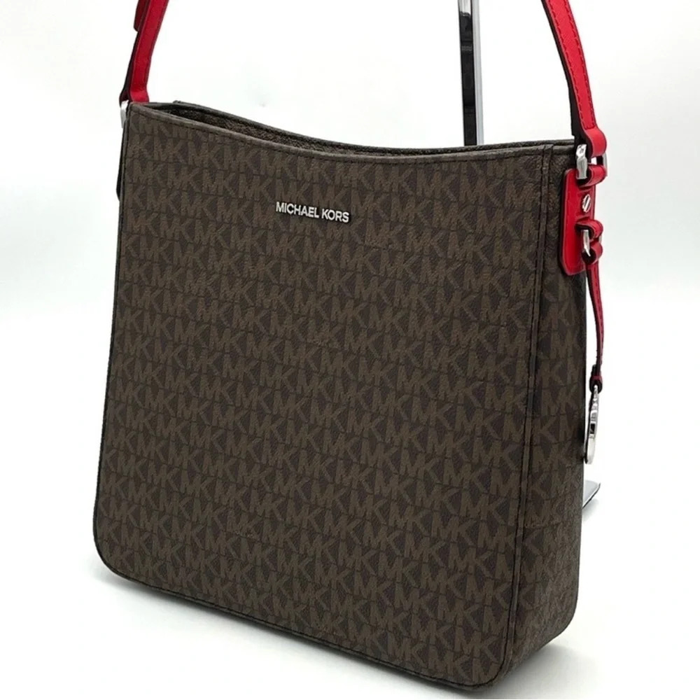 Michael Kors Large Messenger Crossbody Bag Brown/Red